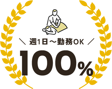 \ 週1日~勤務OK / 100%